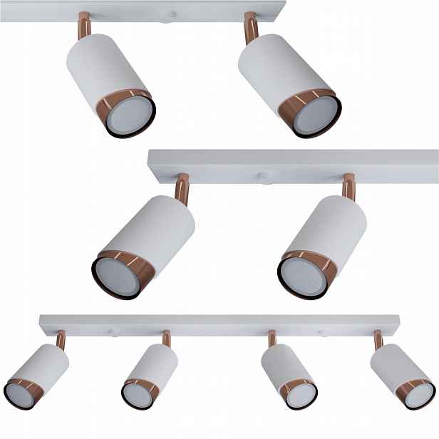Závěsná Lampa Lustr Bragi Bílá Měď 4x GU10 stropní svítidlo moderní 4x40W