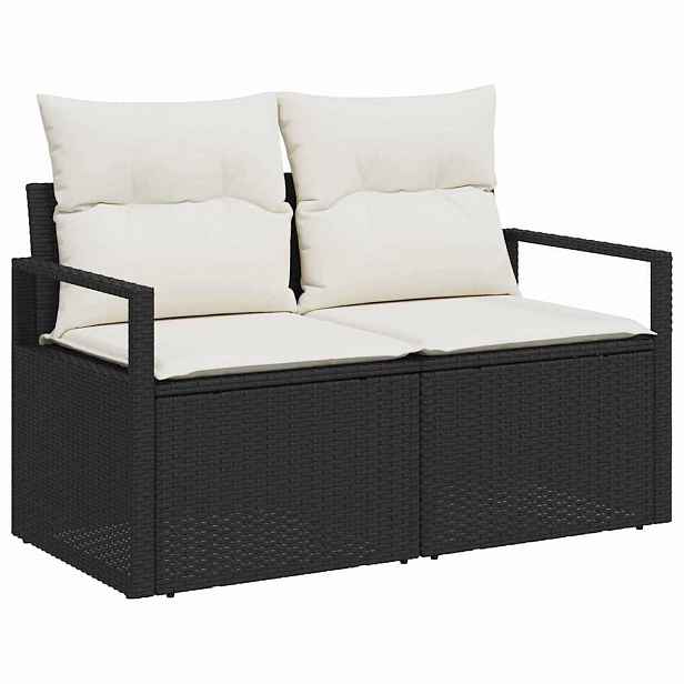 vidaXL Set pohovek 6 ks Černá polyratan