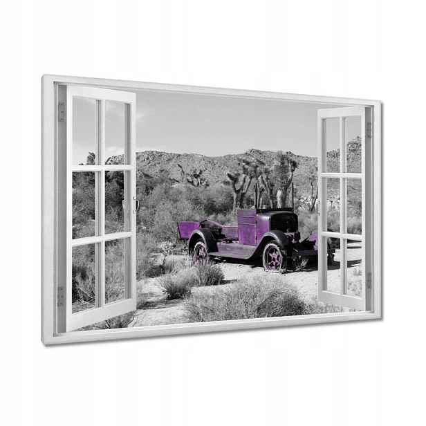 Obrazy 120x80 Fialové ostřelované auto