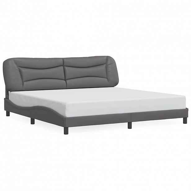 vidaXL Rám postele bez matrace Hvar šedý 200x200 cm umělá kůže