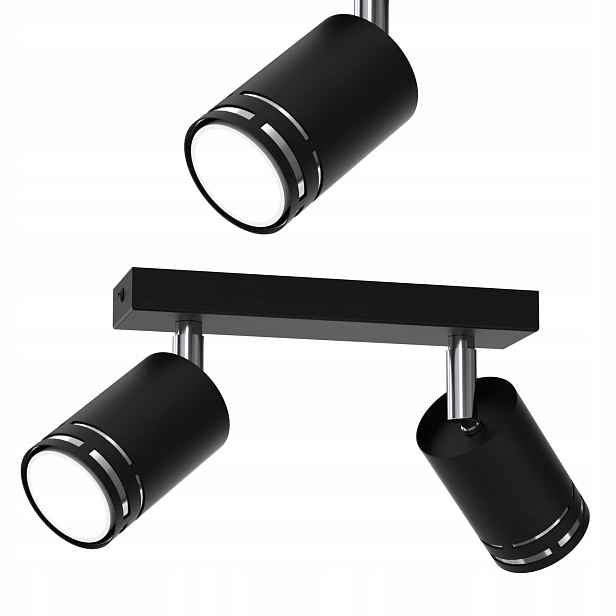 Stropní Svítidlo Stropní Černý Chrom Pohyblivý Led GU10 Spot Reflektor Polská Lampa