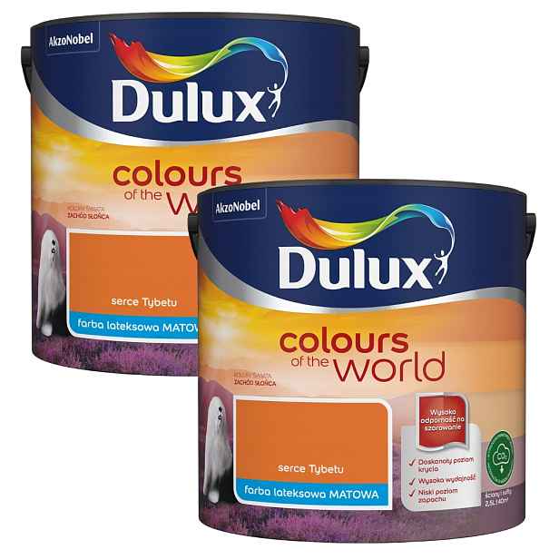 Set Dulux Barvy Světa 2x2,5L Barva Latexová Emulze Srdce Tibetu 5L