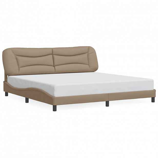 vidaXL Rám postele bez matrace Hvar cappuccino 200x200 cm umělá kůže