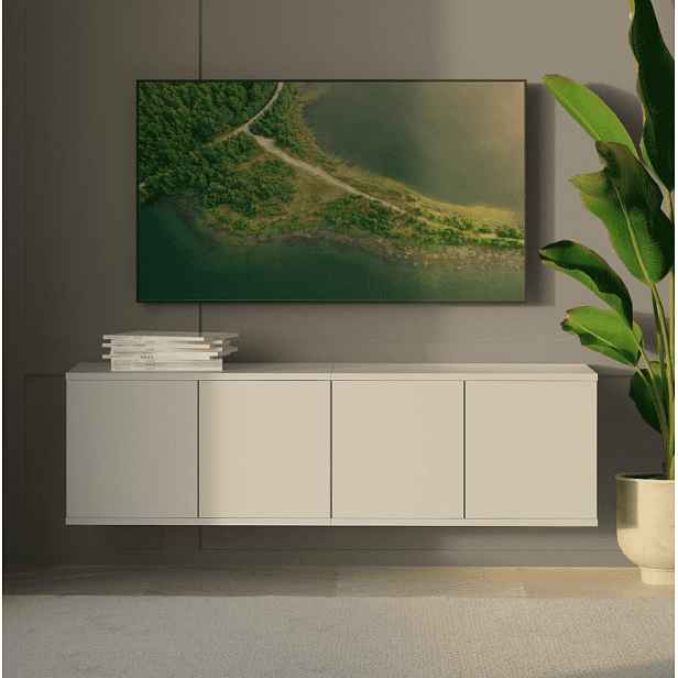 ArtPK Závěsný TV stolek BIANCO | 140 cm