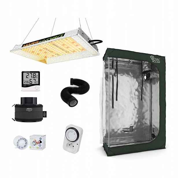 Growbox Sada 2x Led lampa Mars Hydro Ts 600 100W RoyalRoom 100x50x160 cm