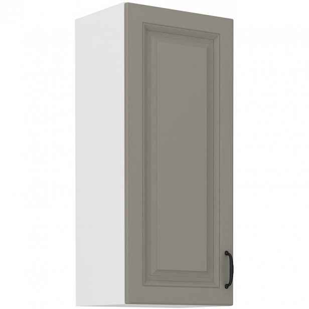 Vysoká horní skříňka SOPHIA - šířka 40 cm, světle šedá / bílá