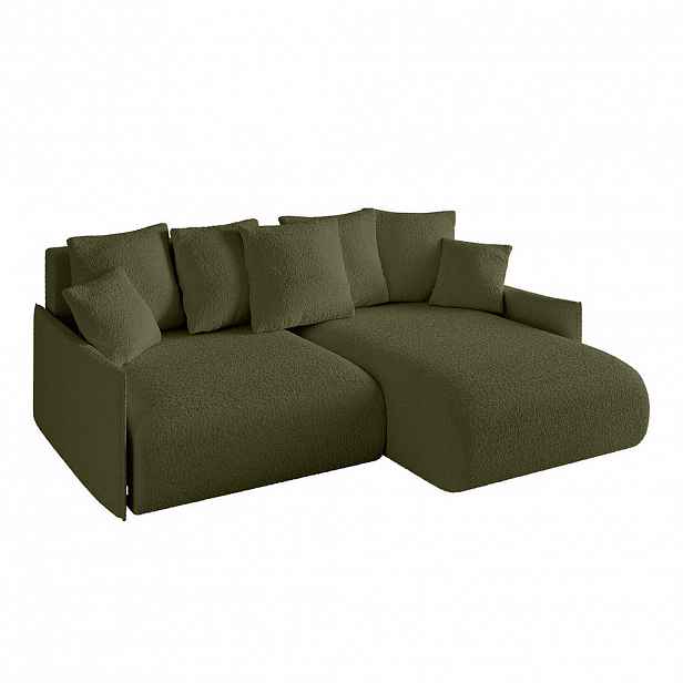 ALTDECOR ROHOVÁ SEDAČKA s otomanem vpravo ONESK-L -v1 216x177x72 zelené buklé