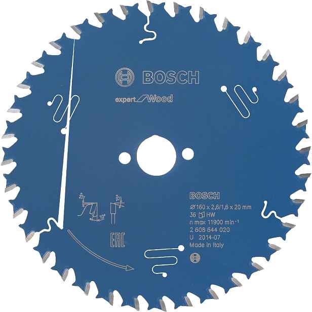 Kotouč pilový Bosch Expert for Wood 160×20×2,6 mm 36 z.