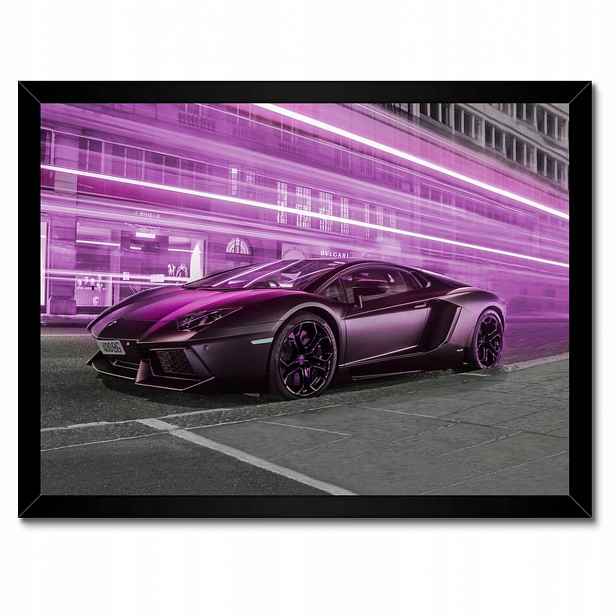 Plakáty v rámu 40x30 Fialové sportovní auto