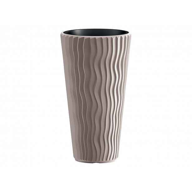 Prosperplast Květináč s vložkou Sandy Slim (kávová, Š 35 x V 62 x H 35 cm)
