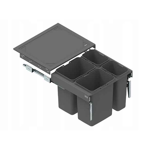 Segregátor Odpadkový Koš Rejs Segrego 60 CM 4 Koše 2x 20L 2x 9L Brzda
