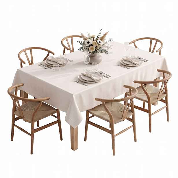 Plamovzdorný ubrus na vánoční stůl silný Hladký Elegant Krémový 140x450