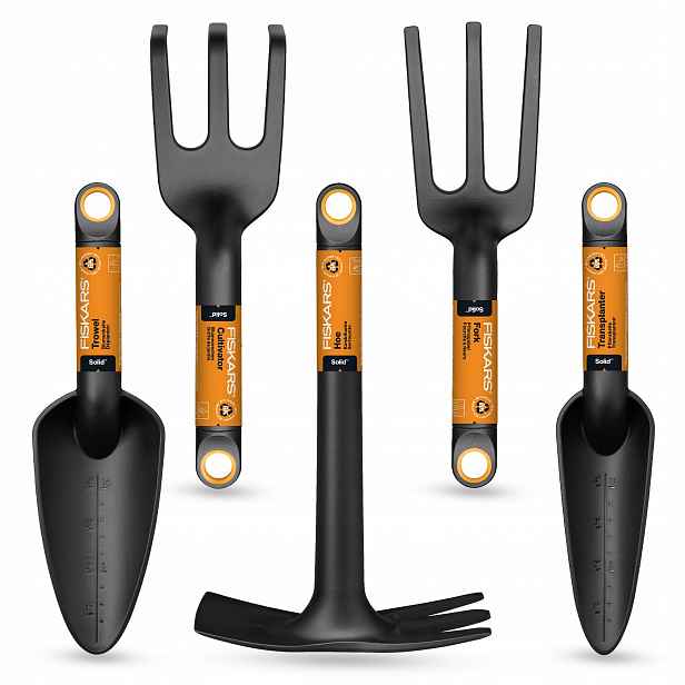 Sada zahradního nářadí Fiskars Solid 5 kusů, lopatka, motyčka, drápky