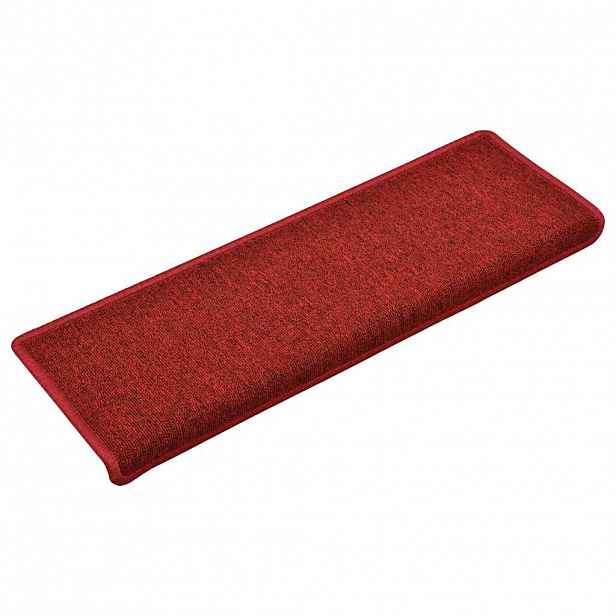 vidaXL Schodové rohože 15 ks 65 x 21 x 4 cm červené obdélníkový okraj