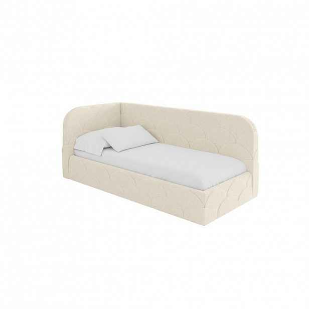 ALTDECOR JEDNOLŮŽKOVÁ POSTEL pro mládež s úložným prostorem a matrací H3/H4, vpravo - ELRY 80x200 béžová