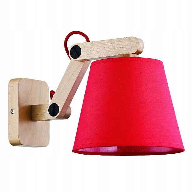 Alfa Joga nástěnná dřevěná skandinávská nástěnná lampa E27 1x15W červená
