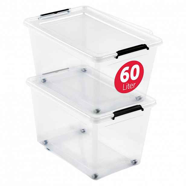 BOXXivo ÚLOŽNÉ boxy s víkem 60 l v sadě po 2 ks