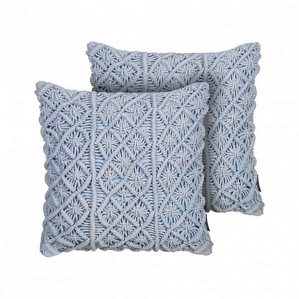 Beliani DEKORATIVNÍ polštář sada 2 ks Modrý 45/45 cm Goreme