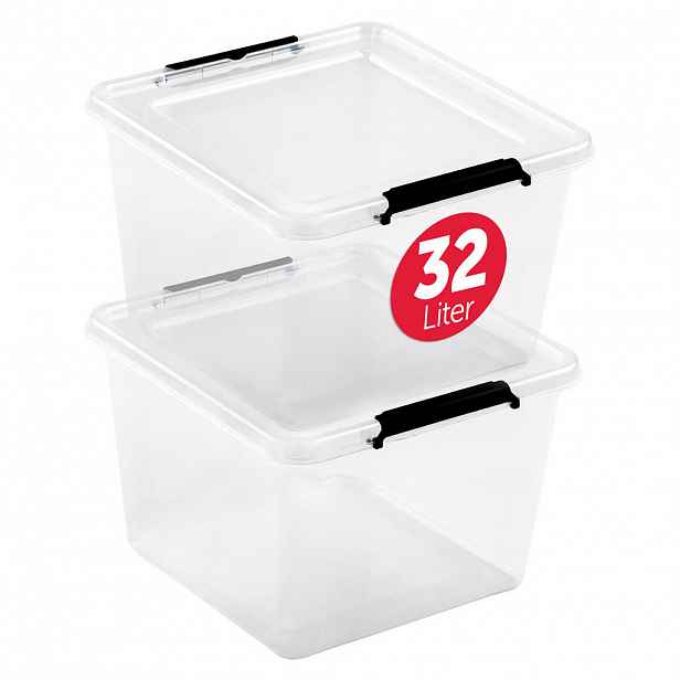 BOXXivo ÚLOŽNÉ boxy s víkem 32 l v sadě po 2 ks