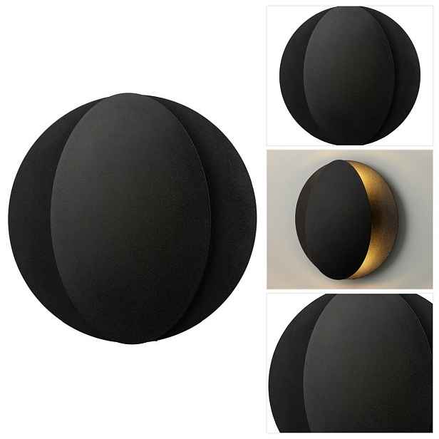 Černá nástěnná lampa Ovo moderní nad postel v ložnici Sigma Lighting