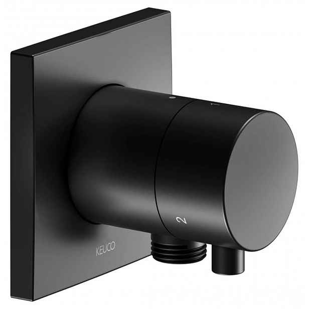 Keuco IXMO - Ventil pod omítku pro 3 spotřebiče, s připojením sprchy, matná černá 59548371102
