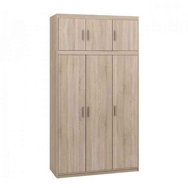 Šatní skříň 133 cm do ložnice s nástavbou ARCATA - dub sonoma