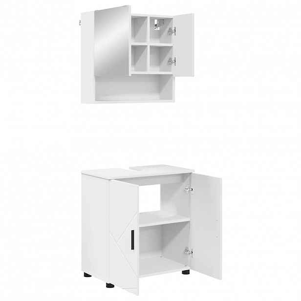 vidaXL Sada koupelnového nábytku 2 ks Bílá 61 x 35 x 64 cm