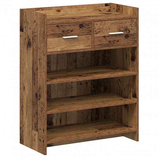 vidaXL Skříň na obuv 73,5 x 36 x 92 cm Kompozitní dřevo Staré dřevo
