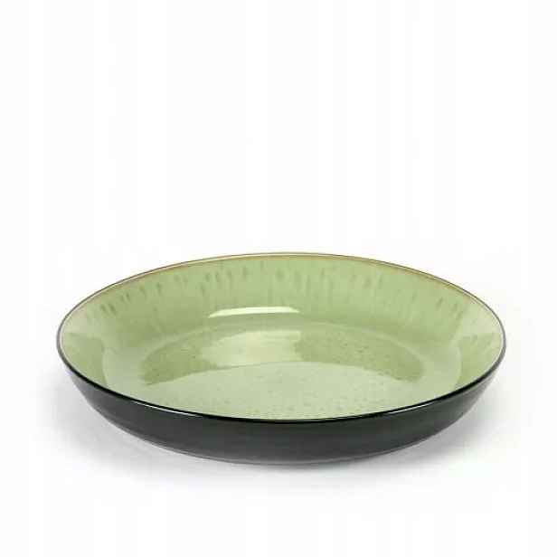 Talíř hluboký Serax Pure 24,5 cm, zelená/černá 3 ks