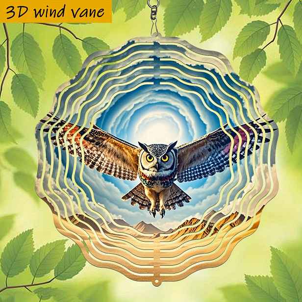 TEMU 3D 1ks, létající v poušti, "25,5 cm/10 palců * 25,5 cm/10 palců s otočným hákem, 360° kreativní větrný spinner" Sezónní kreativní sada větrného
