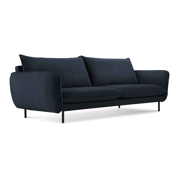 Tmavě modrá sametová pohovka 200 cm Vienna – Cosmopolitan Design