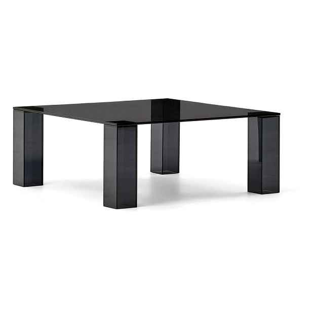 Tmavě šedý skleněný konferenční stolek 85x85 cm Adularia – Kave Home