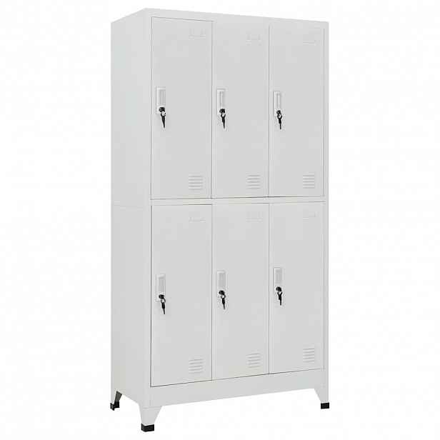 vidaXL Šatní skříňka se 6 buňkami ocel 90 x 45 x 180 cm šedá