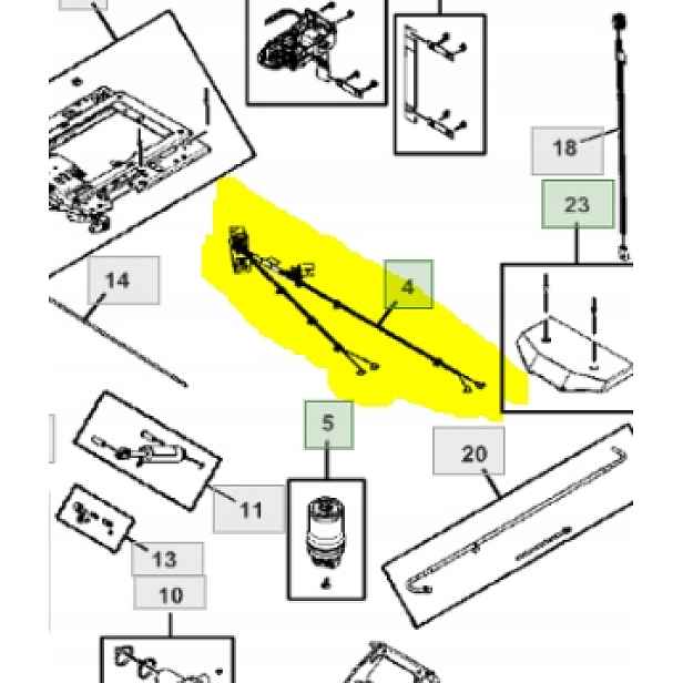 Elektrický svazek sedadla traktoru John Deere 5090R 5115R Originál