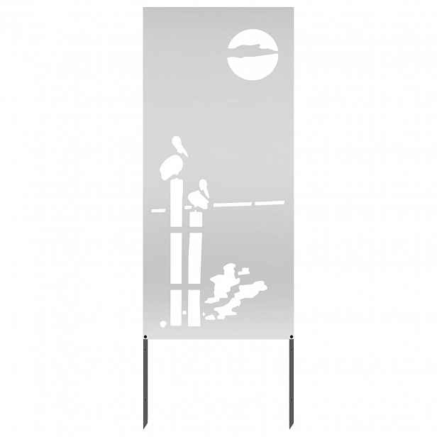 vidaXL Soukromí na zahradě Stříbrná 50 x 140 cm Pozinkovaná ocel