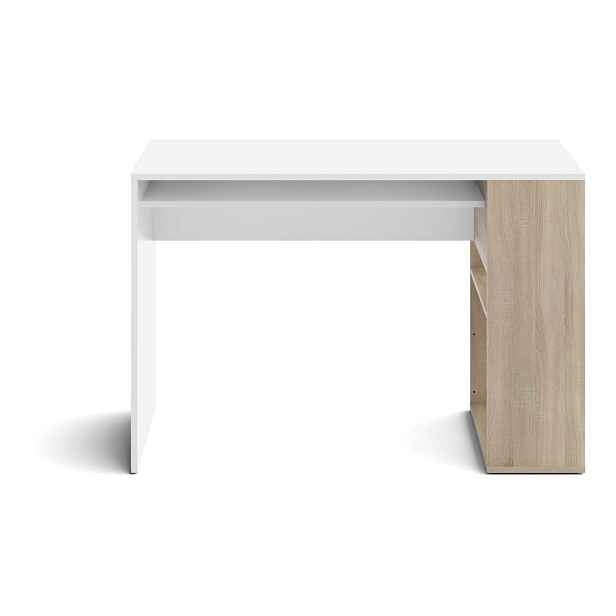 Bílý pracovní stůl v dekoru dubu 114x50 cm Yale - TemaHome