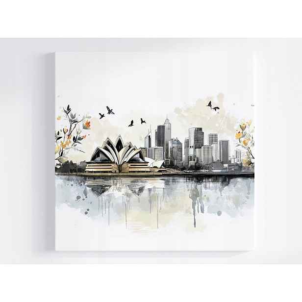 Obraz Na Plátně Canvas Město Panorama Sydney Opera House Skica 50x50