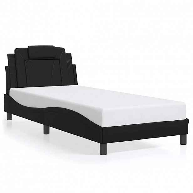 vidaXL Rám postele Viana bez matrace černý 80 x 200 cm umělá kůže