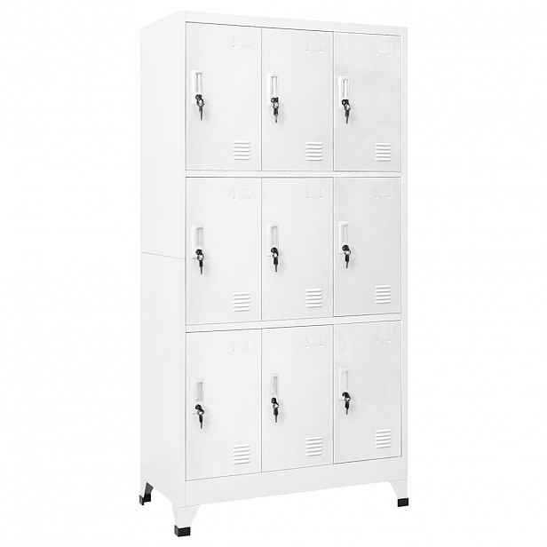 vidaXL Šatní skříňka s 9 buňkami ocel 90 x 45 x 180 cm šedá