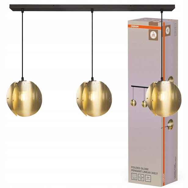 Závěsná stropní lampa Zwis 3x E27 Zlatý dekor Osram