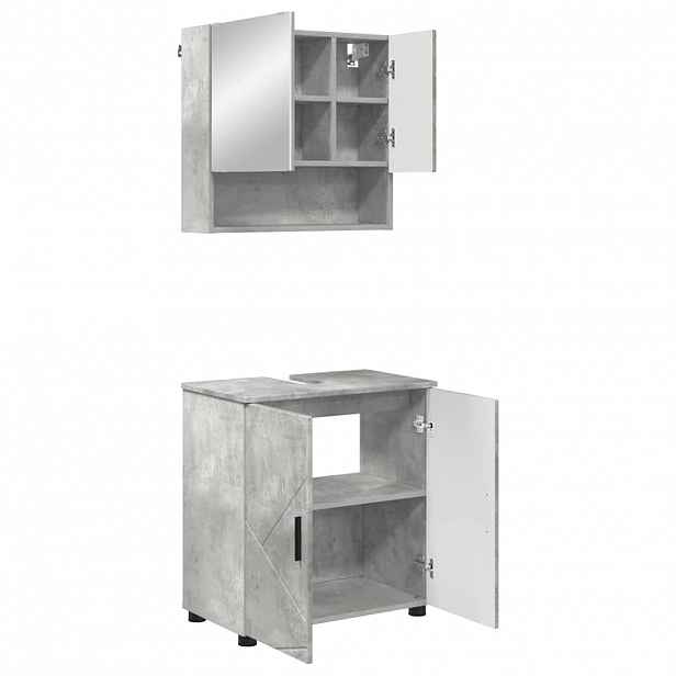 vidaXL Sada koupelnového nábytku 2 ks Betonově šedá 61 x 35 x 64 cm