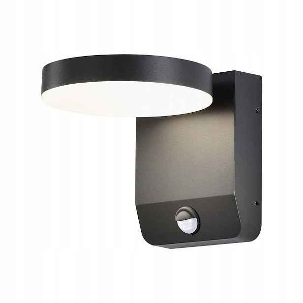 Led venkovní nástěnné svítidlo s senzorem 10 m, neutrální, černá barva V-tac