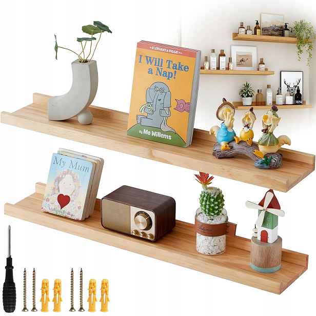 Moderní Závěsná Nástěnná Police Do Obývacího Pokoje Loft 60*12*4.5 CM 2KS