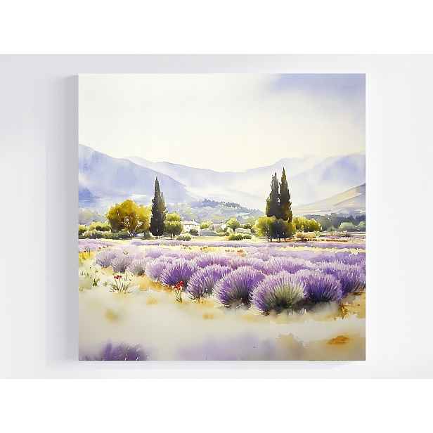 Obraz Na Plátně Canvas Krajina Francie Provence Hory Pole Květiny 50x50
