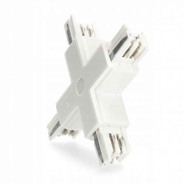 Spojka 'X' pro spojení Vnějších kolejnic Bílá pro Led Nextrack