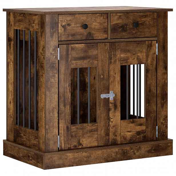 vidaXL Nábytek pro psí kotec Kouřový dub 80 x 47,5 x 80 cm