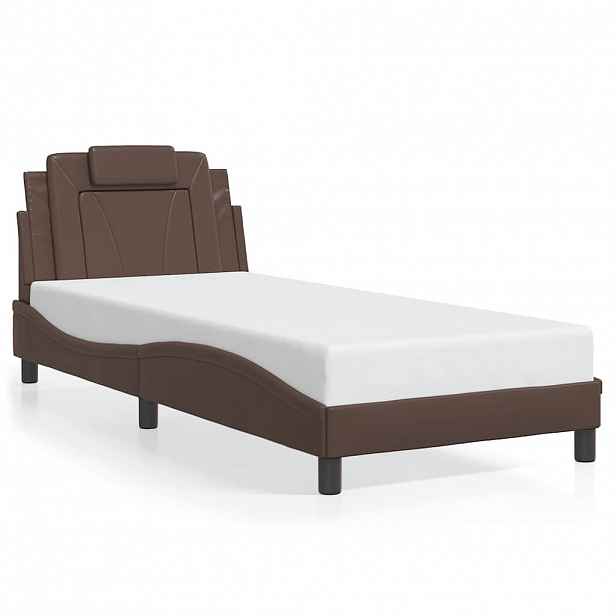 vidaXL Rám postele Viana bez matrace hnědý 80 x 200 cm umělá kůže