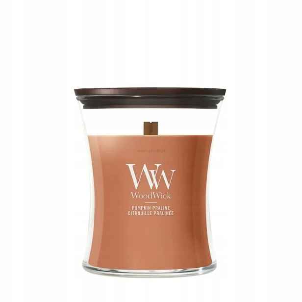 WoodWick Pumpkin Praline střední vonná svíčka 275 g