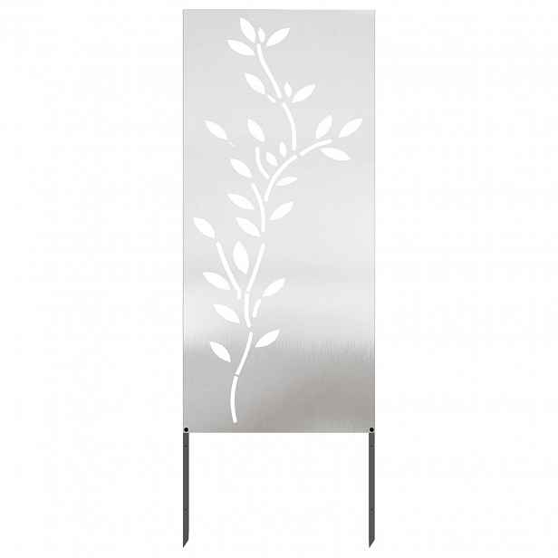 vidaXL Soukromí na zahradě Stříbrná 50 x 140 cm Nerezová ocel