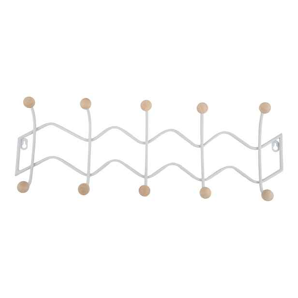 Bílý kovový nástěnný věšák 61 cm Zig Zag – PT LIVING